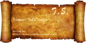 Tomor Sándor névjegykártya