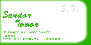 sandor tomor business card